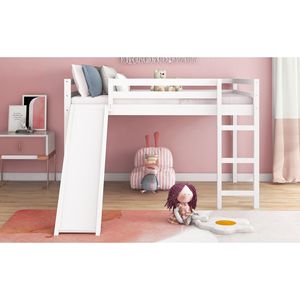 Letto a Soppalco Multifunzionale con Scivolo, Design Bianco, Letti per Bambini (Vecchio SKU WF281157AAK) - Product Image 3
