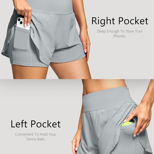 Shorts de sport pour femmes personnalisés 2 en 1 avec short intégré respirant et soutien interne pour les modes de vie actifs - Product Image 3