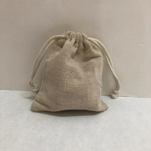 Sac en lin à cordon de serrage, tissé uni, écologique, textile de maison - Product Image 2