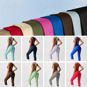 Combinaison de sport pour femme à dos en V, moulante, une pièce, pour yoga, danse, entraînement, séchage rapide, en spandex et nylon - Product Image 6