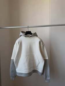 Sweat-shirt à capuche décontracté pour homme, noir et rouge, avec poche kangourou - Product Image 4