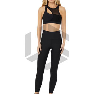 เลกกิ้งและบราพิมพ์ลายดอกไม้แบบกำหนดเอง ขายส่ง เลกกิ้งออกกำลังกายผ้าโพลีเอสเตอร์ผสมสแปนเด็กซ์สำหรับผู้หญิง ชุดโยคะ - Product Image 6