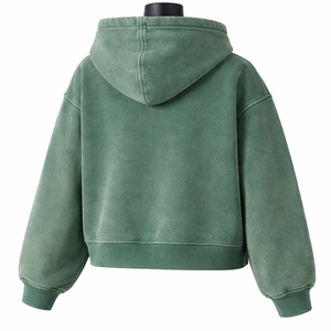 Sweat-shirt à capuche pour femme en mélange de coton, effet délavé, coupe ample, décontracté, pour tous les jours, hiver - Product Image 2