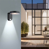 Lámpara de Pared LED SMD con Energía Solar para Exteriores, Sensor de Movimiento PIR, IP44 Impermeable, 4100K Blanco Neutro, 1 Año de Garantía
