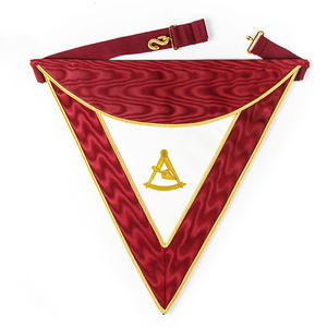 Masonic <b>Apron</b> Embroidered Cotton Rectangular Shape Handmade With Masonic Symbols And Tools <b>White</b> And Blue Design - Product Image 6
