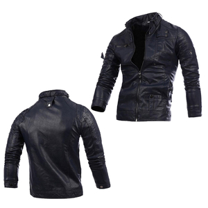 Chaqueta de Motociclista de Cuero Genuino de Invierno para Hombre, Talla Grande, Cierre de Cremallera, Corte Ajustado, Calidad Premium - Product Image 1