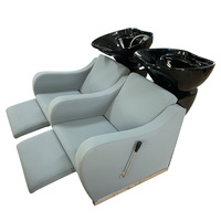 Chaise de lavage professionnelle classique à double siège inclinable avec couleur personnalisable pour salon de coiffure et barbershop