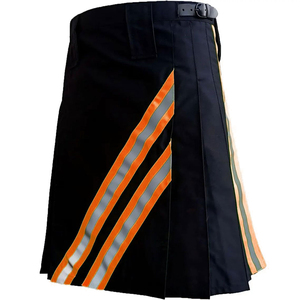 Kilt de travail réfléchissant haute visibilité orange pour pompier, en coton noir, 2026 - Product Image 6
