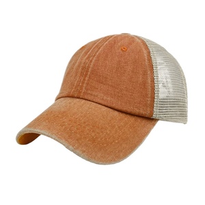2025 Unisex Acid Wash Plain Custom Cotton Material <b>Vintage</b> Style Outdoor Trucker <b>Hat</b> 3d Embroidery Cap - Product Image 1