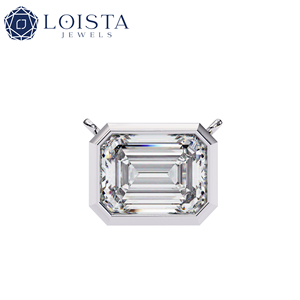 Collier pendentif personnalisable en or blanc 14 carats avec diamant taillé en forme de diamant, certifié VVS, provenant de laboratoire - Product Image 3