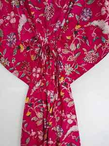 ชุดคลุมอาบน้ำคิโมโนผ้าฝ้ายอินเดีย ทำมือ ใส่สบาย ทรงหลวม เหมาะสำหรับใส่ไปชายหาด ชุดเดรสฤดูร้อนสำหรับผู้หญิง - Product Image 4