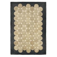 Tapis rectangulaire en jute marron beige à bord festonné, tissé à la main, naturel, style bohème, pour salon, chambre, ou comme tapis de sol.