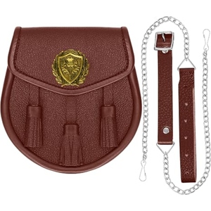 Pochette de kilt écossais en cuir véritable sur mesure, sac des Highlands en cuir véritable, motif celtique en relief, fabrication artisanale traditionnelle, OEM - Product Image 3