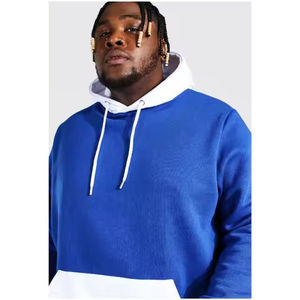Sudadera con Capucha para Hombre, Color Azul Rey y Blanco, con Bolsillo Tipo Canguro, Fabricación OEM/ODM, Venta al Por Mayor - Product Image 3