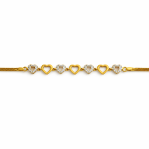 18ct <b>Gold</b> Heart Shape Crystal Link <b>Bracelet</b> for Women Romantic Elegant <b>Adjustable</b> Chain Jewelry Wedding Party Daily Wear Gift - Product Image 3