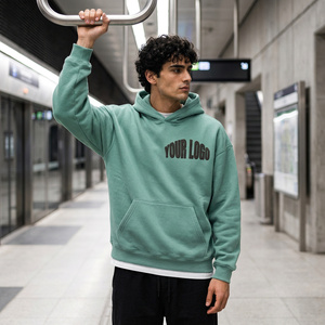 Sudadera con Capucha Personalizada para Hombre, Gruesa, de Algodón, Estilo Urbano, Holgada, Informal, Ropa Urbana - Product Image 2