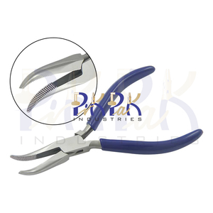 140mm PVC Handle Bent Chain <b>Nose</b> <b>Plier</b> Serrated Jaws Stainless Steel Crimping Cutting Fishing DIY Jewelry Making Circlip OEM - Product Image 1