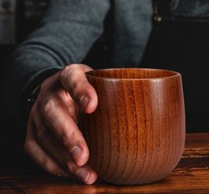 Tazas de Madera de Diseño Moderno, Ideales para Decoración del Hogar Contemporánea y para Servir Bebidas con Estilo - Product Image 3
