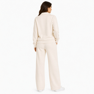 Conjunto de calentamiento para yoga para mujer con pantalones elásticos y top con cremallera de tacto suave para sesiones de estudio, caminar y uso diario. - Product Image 6