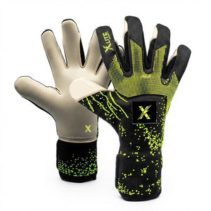 Gants de gardien de but de football en cuir de qualité supérieure, antidérapants, avec fermeture auto-agrippante, paume respirante pour une meilleure adhérence, unisexe - Product Image 1