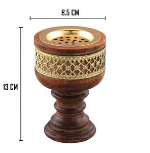 เตาเผาบัคฮูร์ตกแต่งรอมฎอน – ไม้หอมมาบคัฮาราพร้อมเครื่องประดับทองเหลือง ที่วางธูปแบบอาหรับ ของตกแต่งบ้านหรูหราสำหรับเทศกาลอีด ขายส่ง - Product Image 3
