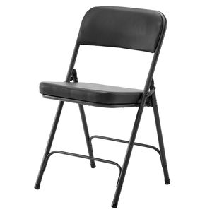 Set di 2 Sedie Pieghevoli in Metallo Nero con Seduta e Schienale Imbottiti per Casa, Ufficio, Eventi Interni ed Esterni, Feste, Matrimoni, Campeggio - Product Image 2