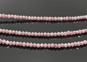 ลูกปัดเพชรชมพูทรงรอนเดลเหลี่ยมเพชรพลอย ขนาด 1.5-3 มม. ความยาว 15 นิ้ว เกรด AAA+ ธรรมชาติ สำหรับทำเครื่องประดับ - แบรนด์ Lustre ของผู้ผลิตอิสระ - Product Image 3