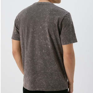 ราคาขายส่ง เสื้อยืดโอเวอร์ไซส์แฟชั่นผู้ชาย ผ้าฝ้าย 100% ปักโลโก้ตามสั่ง พิมพ์ลายแบรนด์ เสื้อยืดฟอกสีสำหรับผู้ชาย - Product Image 6