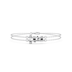 Bracelet pour femme ZOTA JEWEL LBR14/232 en or rose 14 carats avec chaîne en diamants, bijoux fins de luxe pour un usage quotidien, coupe brillante, certifié IGI - Product Image 2