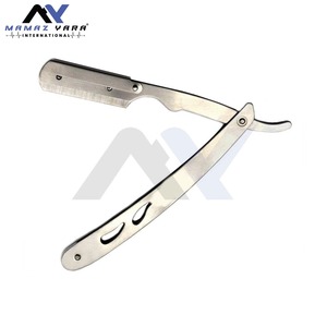 Matte Black Professional Barber <b>Swing</b> Lock Stainless Steel Straight Edge Shaving Razor <b>Set</b> 2 Pieces for Men Single Edge Barber - Product Image 5