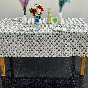 Indian Block Print Floral Design Cotton Tablecloth Machine Washable Wedding Party Decorative Home <b>Table</b> <b>cover</b> - Product Image 4