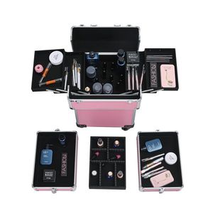 Valigia Trucco 4-in-1 in Alluminio con Ruote - Stile Trolley Intercambiabile Rosa - Product Image 5