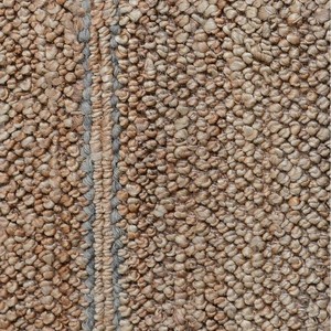 Tapis de sol rectangulaire en jute rayé, style ferme, tissage plat, avec envers antidérapant, pour salon, à poils ras et fins - Product Image 2