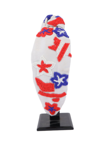Elegant Look Star <b>Headband</b> National Holiday Red Blue Star Pattern Padded Fashion Hairband for Women and Girls Suitable Casual - Product Image 4