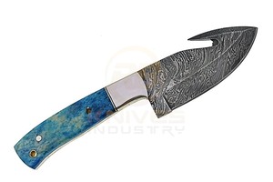 Couteau de chasse artisanal en acier Damas, lame pleine longueur, couteau tactique de camping et d'extérieur avec manche en os - Product Image 6