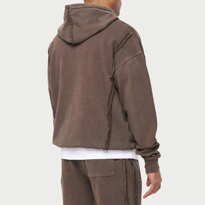 Custom Mens Oversize Hoodie Heavy Weight French Terry Acid Wash Style Streetwear Pullover Hooded Collar Vintage Wash Winter Wear - Product Image 2