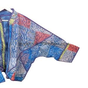 Veste Kantha en coton 400g respirante, écologique, à séchage rapide, imprimée, col mandarin, manches longues, pour femme, collection automne - Product Image 2