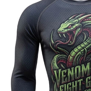 Camiseta deportiva de compresión de cintura alta para hombre, de secado rápido, elástica, de manga corta, con estampado para culturismo. - Product Image 4