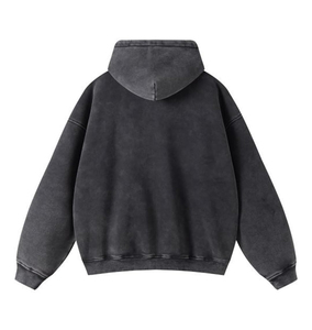 Custom Men's Acid Wash Hoodie Oversized 100% Cotton Pullover Hooded <b>Sweatshirt</b> OEM ODM Wholesale <b>Vintage</b> Washed - Product Image 1