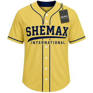 Nouveau maillot de baseball imprimé personnalisé pour homme, nom et numéro, respirant, 100% polyester, manches courtes, logo personnalisé, grande taille - Product Image 1