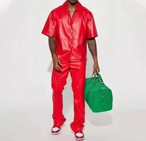 Camisa Unisex Negra de Cuero Genuino, Estilo Casual, Moda Urbana, Fabricada con Cuero Vacuno, Personalizable, OEM - Product Image 3