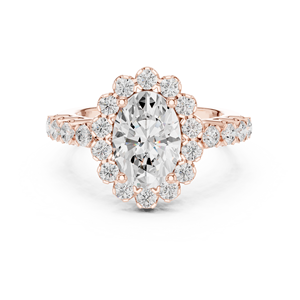 Anillo de Compromiso para Mujer, Oro Rosa de 14K, Diamante Ovalado Cultivado en Laboratorio, Corte Brillante, Minimalista, Clásico, Certificado IGI, Rosa Imperial - Product Image 1