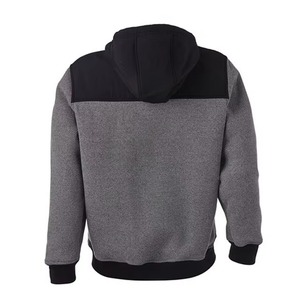 เสื้อแจ็คเก็ตฮู้ดบุขนเชอร์ปาหนานุ่มพิเศษสำหรับผู้ชาย สีเทากรมท่า ผ้าถักลายทอ แต่งแผงตัดกัน ซิปยาวเต็มตัว เสื้อโค้ทกันหนาวอุ่นสบาย - Product Image 3