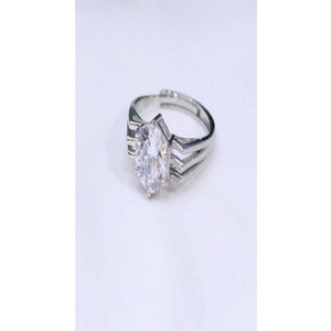 Radiant Premium Quality Brass Rose Gold & <b>Silver</b> Plated Moissanite Stone Look <b>Adjustable</b> Trendy Wedding <b>Ring</b> for Women - Product Image 1