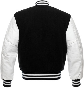 Men's Casual Winter Wool Varsity Jacket Canvas Fabric Custom Button Letterman Jacket Breathable Windproof Quick Dry Front - Product Image 4
