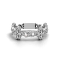 Bracelet de luxe à maillons papillon sertis de pierres, bijoux hip-hop en argent sterling 925 plaqué rhodium avec moissanite, cadeau idéal pour homme et femme