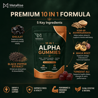 Complément alimentaire de marque privée Premium 10-en-1 : Bonbons gélifiés au Shilajit et Ashwagandha, riches en acide fulvique, oligo-éléments, antioxydants et énergisants