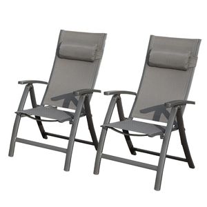 Set di 2 Sedie Pieghevoli da Patio con Seduta in Tessuto Textilene per Uso Esterno - Product Image 1