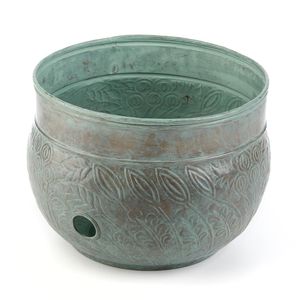 ชามเก็บสายยางสวนลายดอกไม้สีเขียวแบบนูน  สำหรับจัดเก็บอุปกรณ์กลางแจ้งสไตล์เรสติก - Product Image 1