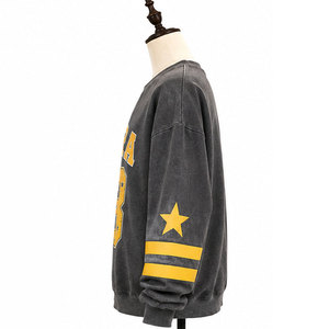 Custom Breathable Fleece High Quality Regular Fit Hooded Sweatshirt Streetwear Washed Vintage Long Sleeve <b>Tshirt</b> Men Zipper - Product Image 2